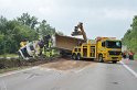 LKW umgestuerzt A 1 Rich Saarbruecken P122